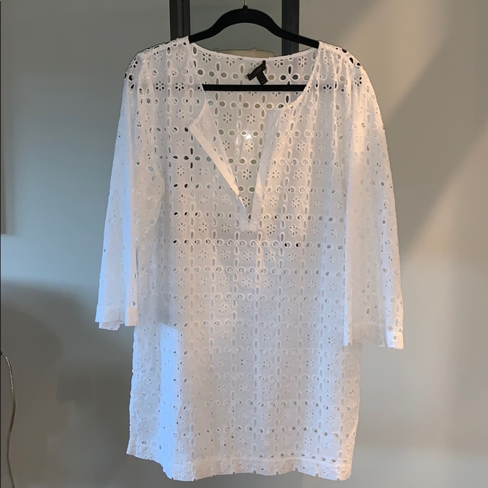 J Crew white eyelet tunic size Large